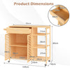 Mobile Organizer 35.5” Kitchen Island Cart w/ Lockable Wheels-Natural