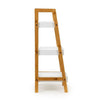 Bamboo Ladder 3 Tier Shelf Unit Bookcase Living Room Storage Shelving Display