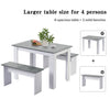 3Pcs Dining Table and Chairs Set Bench Seat 4 Seater Home Kitchen Room Furniture