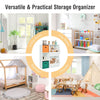 Kids Storage Cabinet 2 Storage Baskets Children Bookcase Wooden Toy Storage