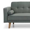 Sofa Bed 3 Seater Grey Double Bed with 2 Cushions Fabric New Foam Wood Legs
