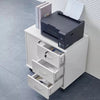 White Office Filing Cabinet Mobile Printer Stand File Storage Drawers Wheels