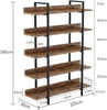 5-Tier Bookshelf, Industrial Standing Shelf Unit, Ladder Shelf for Living Room