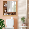 Wall-mounted Bamboo Bathroom Cabinet Mirror Door Organiser Storage Living Room