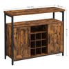 Rustic Buffet Sideboard Drinks Cabinet with 9-Bottle Wine Rack & Adjustable Feet