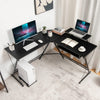 L-Shaped Computer Desk Home Office Corner Workstation w/ Movable Host Stand