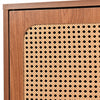 Wooden Sideboard Buffet Storage Cabinet Cupboard with 2 Rattan Doors & 3 Drawers