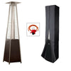 DEALOURUS QUARTZ 13KW GAS PATIO HEATER GARDEN PYRAMID OUTDOOR WITH WHEELS TUBE