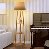 3-Tier Shelf Floor Lamp w/Shade Standing Light Open Shelves Storage Living Room