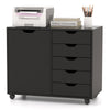 5-Drawer Dresser Chest Rolling Mobile Filing Cabinet Printer Stand-Black