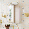 Arched Bathroom Mirror Cabinet Storage Metal Framed Premium Gold Wall Mounted