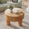 31.5-Inch Round Coffee Table, Modern Wooden Circle Tea Table for Living Room