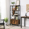 Bookshelf, Storage Shelf, Large Bookcase With Doors, 4 Shelves, Stable Steel Str
