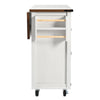 Rolling Kitchen Island Storage Trolley with 2 Drawers & Cupboard Dining White