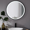 Black Round Framed LED Illuminated Bathroom Mirror with Dimmable Lights Demister