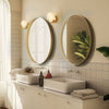 Modern Wall Mirror with Gloden Frame Oval Wall Mounted Makeup Dressing Mirror