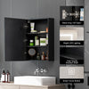 LED Bathroom Mirror Cabinet w/ Shelf Wall Mounted Illuminate Touch Switch Black