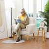 Modern Accent Chair Sherpa Fabric Upholstered Leisure Armchair Single Sofa Chair
