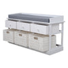 Hallway Bench Shoe Rack Entrance Storage Ottoman Cabinet Wicker Drawers Baskets