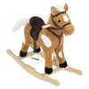 Kids Plush Rocking Horse with Softly Padded Riding Saddle Moving Mouth Sounds