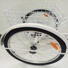 24" Adult Tricycle 6 Speeds White 3 Wheel Bicycle Cruise Trike W/ Basket & Lamp