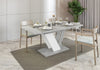 Extendable Table 120-160x80cm Kitchen Stone White Effect Fast Delivery