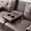 Sofa Bed Luxury PU Leather Manhattan 3 Seater Chrome Legs Recliner Settee Brown