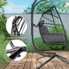 PE Rattan Double Hanging Egg Chair with Stand Foldable Wicker Swing Hammock Pod
