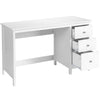 48 Inches Computer Desk Modern Writing Study Table with 3 Drawers White