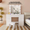 7 Drawer Dressing Table Wood Makeup Desk with Hollywood LED Mirror Bedroom Ealqr