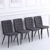 Dining Chairs Set of 4 Velvet Fabric Padded Seat Metal Legs Backrest Home Office