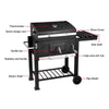 Outdoor Charcoal BBQ Grill with Wheels, Thermometer & Side Racks – 113cm