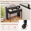 Convertible Home Office Desk Extendable Computer Desk with Storage-Black