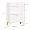 Shoe Storage Cupboard with 2 Flip Doors and Sliding out Drawer, White