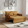 3 Seater Sofa Bed Yellow Livingroom Pull Out Convertible Sleeper with 2 Cushions