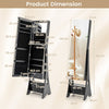 Freestanding Jewelry Cabinet w/ 3 Adjustable Tilt Angles-Black