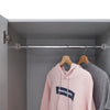 2 Door Wardrobe Grey Modern Narrow Storage Hanging Rail Shelf Storage