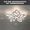 Modern Chandelier LED Lamp White Frame Ceiling Light With RGB Backlight Lzfzwneo