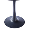 Modern Black Round Table with Metal Legs Living Dining Room Kitchen Furniture