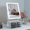 Hollywood Make up Mirror with Storage 3-Tier Jewelry Box LED Lighted Tabletop