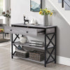 Wood Free Standing Hallway Console Table Living Room Shelf Display Drawer 3 Tier