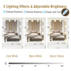 White Dressing VanityTable Wood Makeup Desk with LED Mirror 5 Drawers Stool