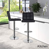 2 Pcs Bar Stools Armless Breakfast Bar Stools w/ Backrest Swivel Chrome Base PU