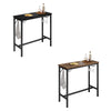 Breakfast Bar Table with 2 Glass holders 2 hooks Kitchen Long Dining High Table