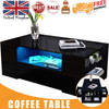 High Gloss Coffee Table With Storage 2 Drawer Wooden Living Room RGB LED Lights