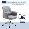 Swivel Computer Office Chair Mid Back Desk Chair Home Study Bedroom, Light Grey