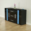 Cabinet Sideboard Living Room Buffet Cupboards 3 Drawer 2 Door with LED Lights