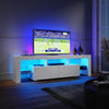 Modern White High Gloss TV Unit Cabinet Stand With Storage Drawers RGB LED Light