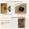 Freestanding Shoe Storage Cabinet with 2 Anti-tipping Kits-Natural