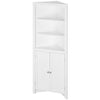 Corner Bathroom Cabinet Freestanding Bathroom Storage Unit, Open Shelves, White